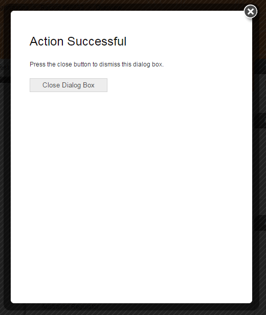 Screenshot of the recall registration success pop-up window